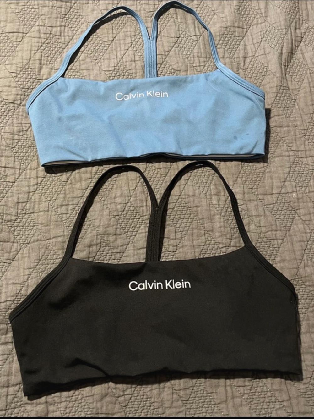 Calvin Klein Sport Bras in Light Blue & Black - 2-Pack